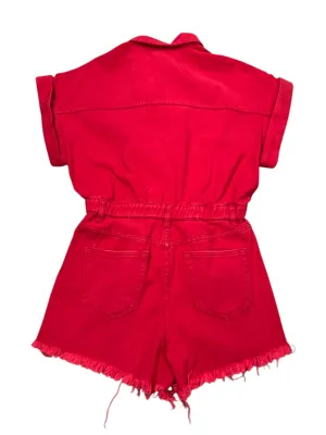 Romper By IDEM DITTO In Red Denim, Size:M
