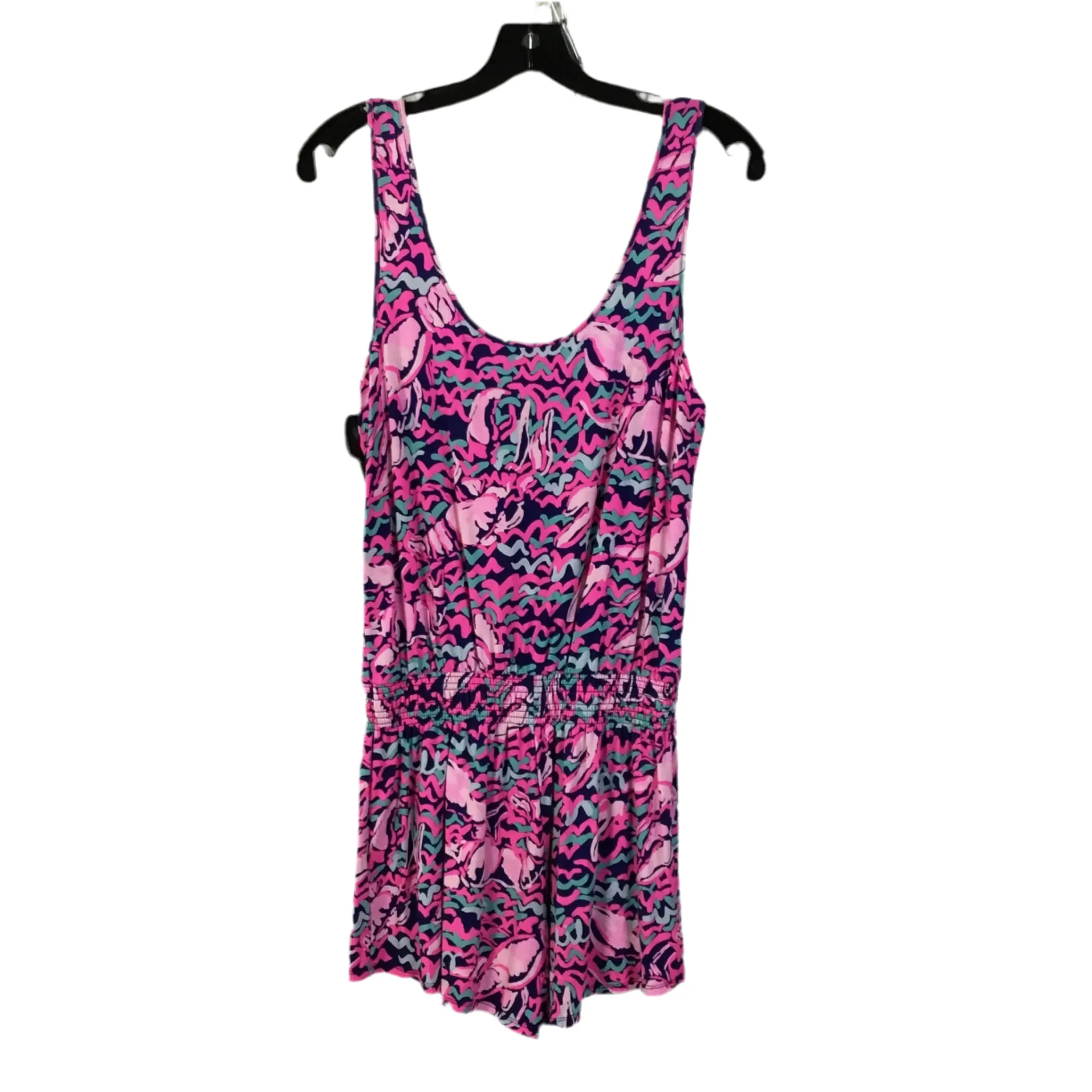 Romper Designer By Lilly Pulitzer In Blue & Pink, Size: S