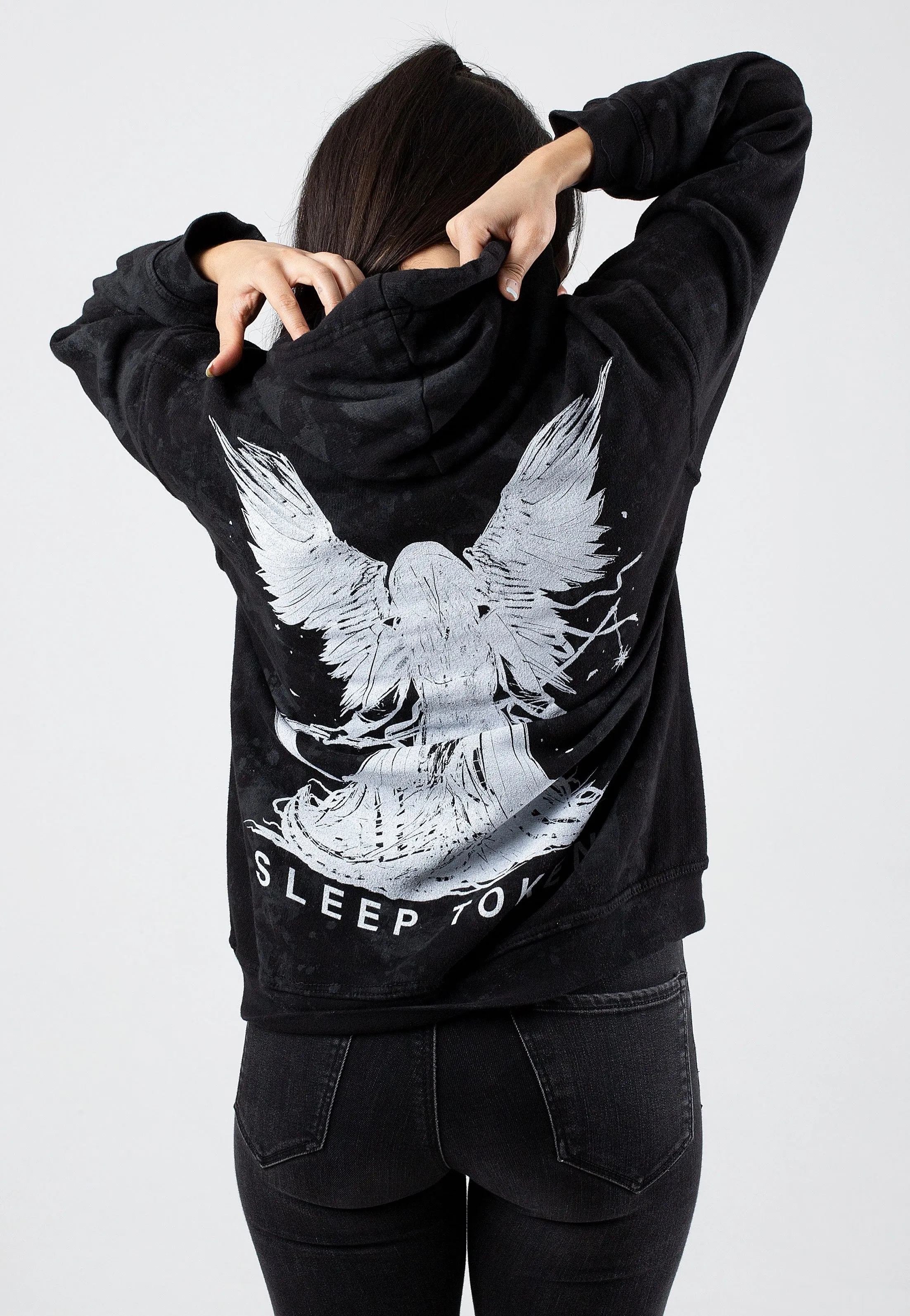 Sleep Token - Reaper Angel Grey/Black Tie Dye - Hoodie