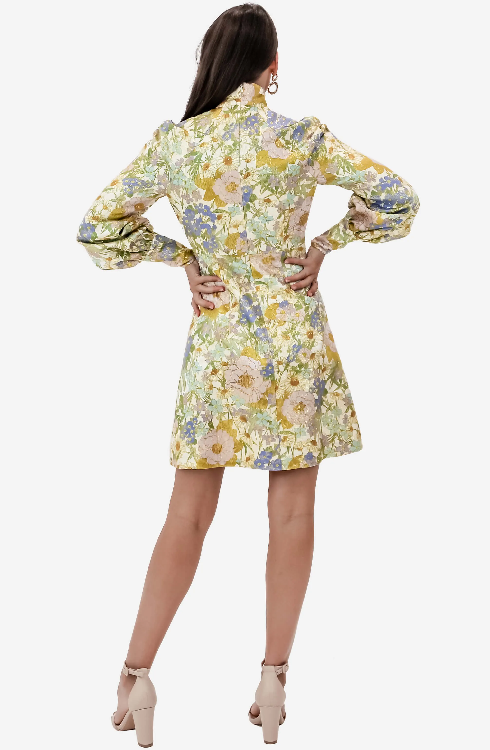 Super Eight Brocade Long Sleeve Mini Dress by Zimmermann