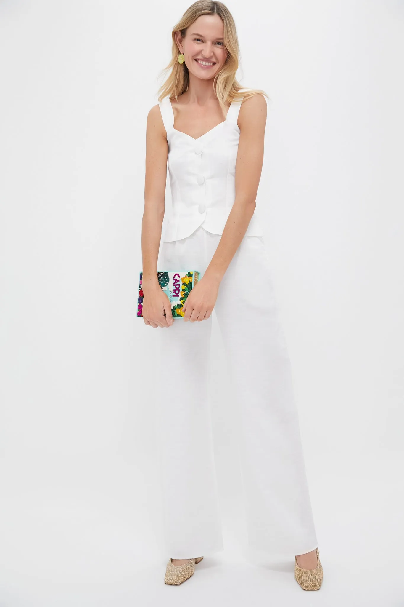 White Anish Textured Pants