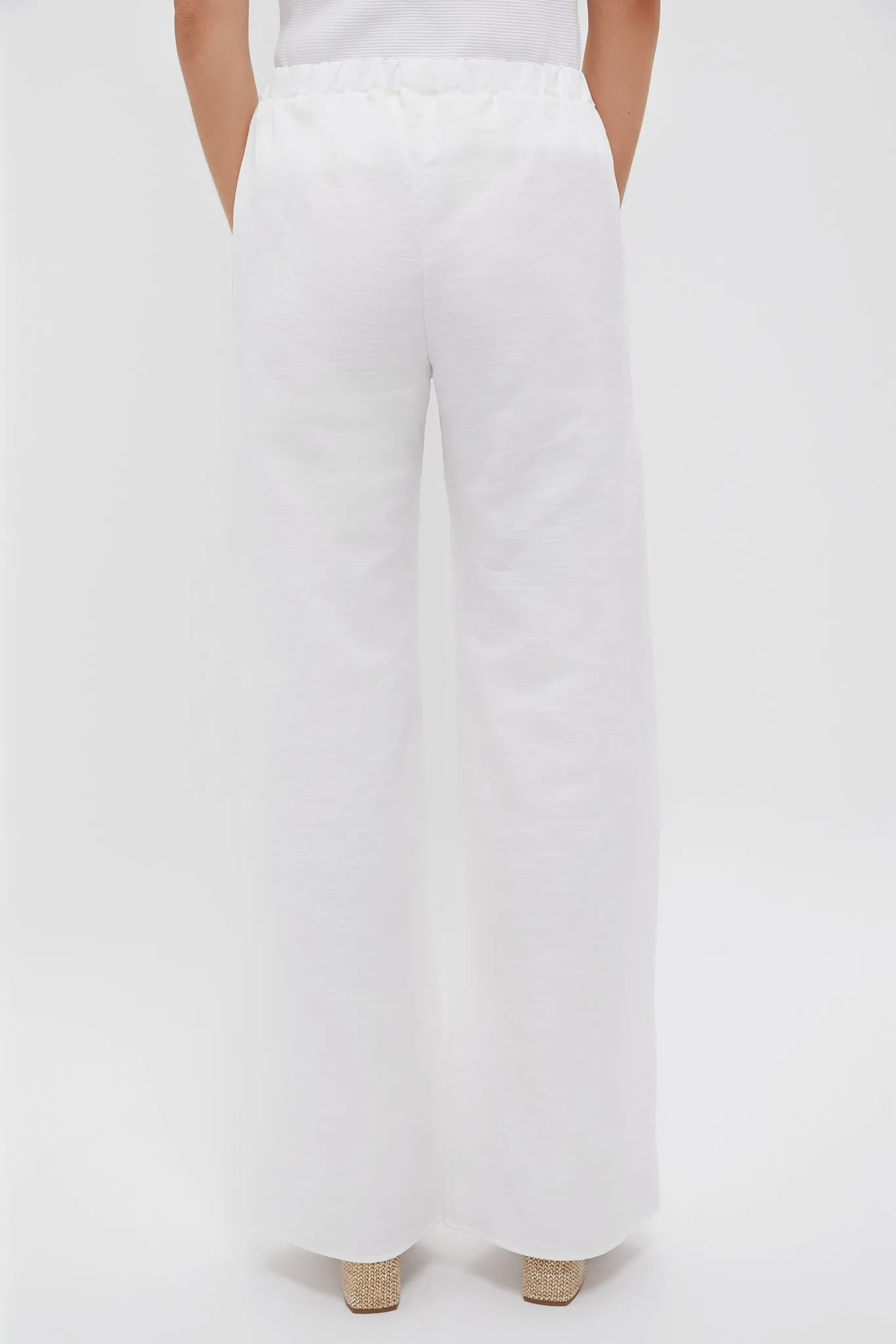 White Anish Textured Pants
